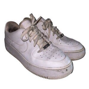 Nike Air Force 1 Sage Low Triple White US Women's Size 10 Sneakers Shoes READ